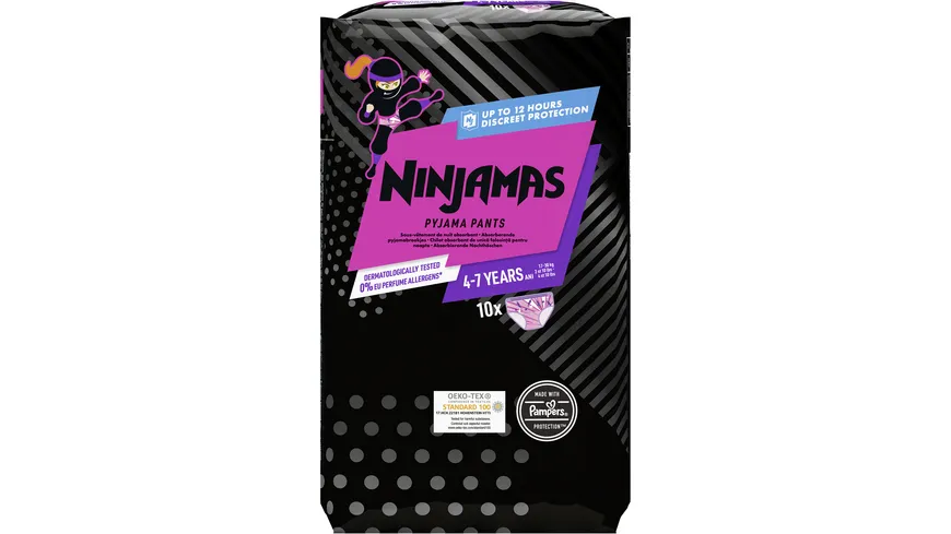 Ninjamas Pyjama Pants für Mädchen 4-7 Jahre