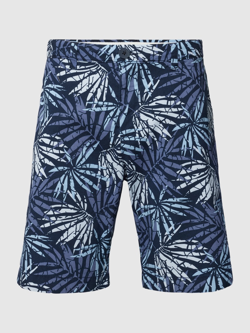 Chino-Shorts mit Allover-Print in dunkelblau
