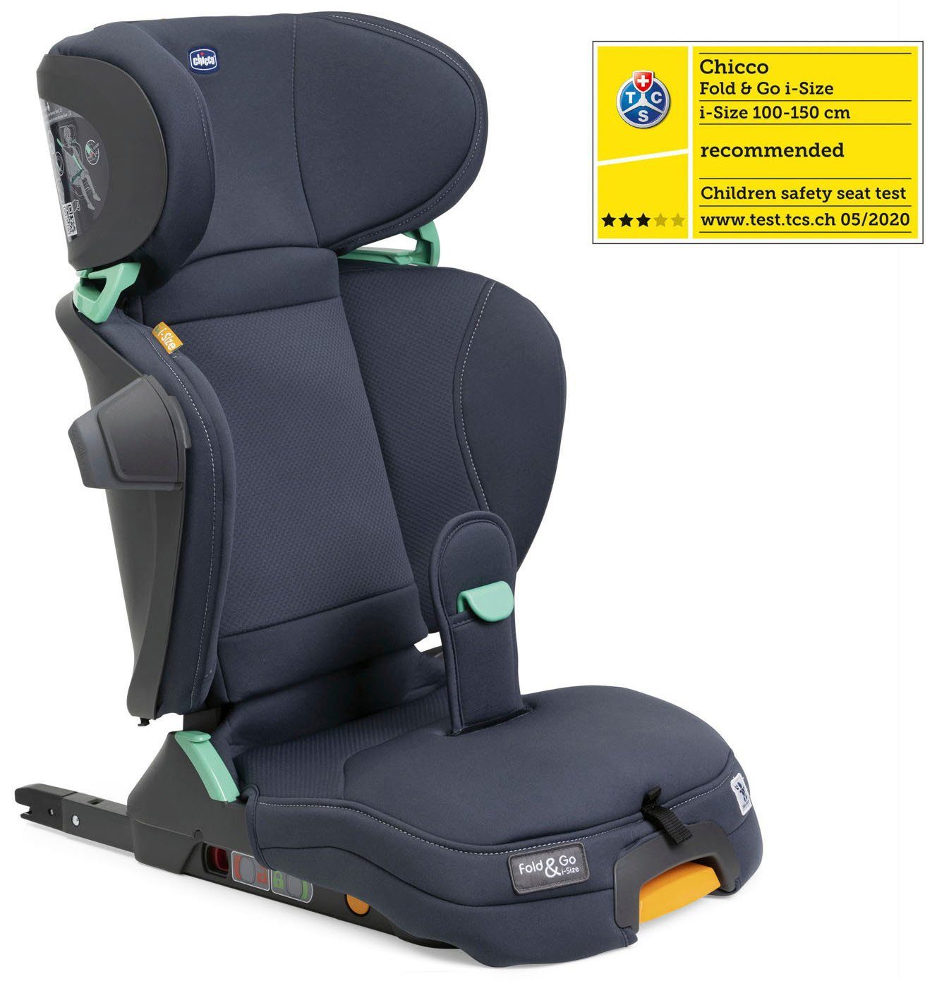 Chicco Autokindersitz FOLD & GO I-SIZE, ab: 3 Jahre, bis: 12 Jahre, 100-150 cm, faltbar, inkl. Seitenaufprallschutz und Bauchgurtführung