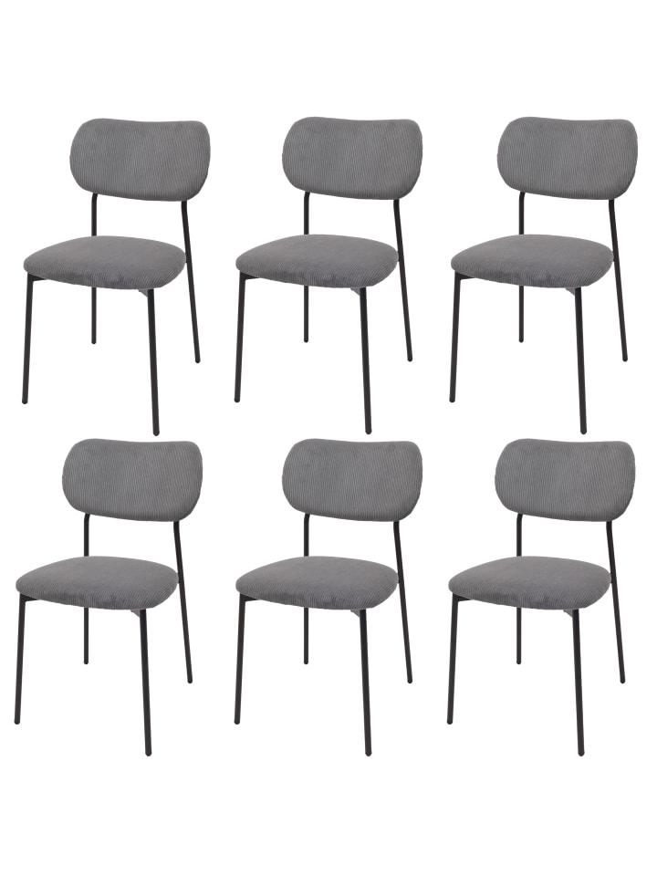 MCW 6er-Set Esszimmerstuhl O26, Dunkelgrau günstig kaufen onesize