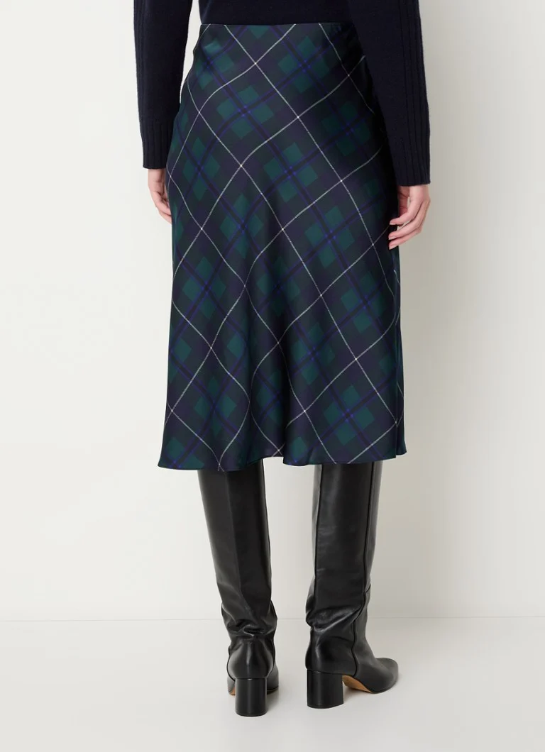 Fustă midi în carouri Ralph Lauren