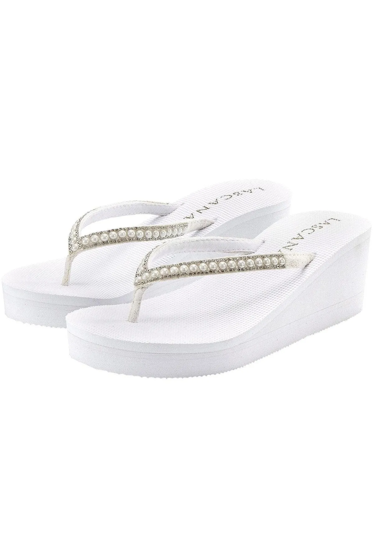 LASCANA  Sandalette - Weiß - Keilabsatz