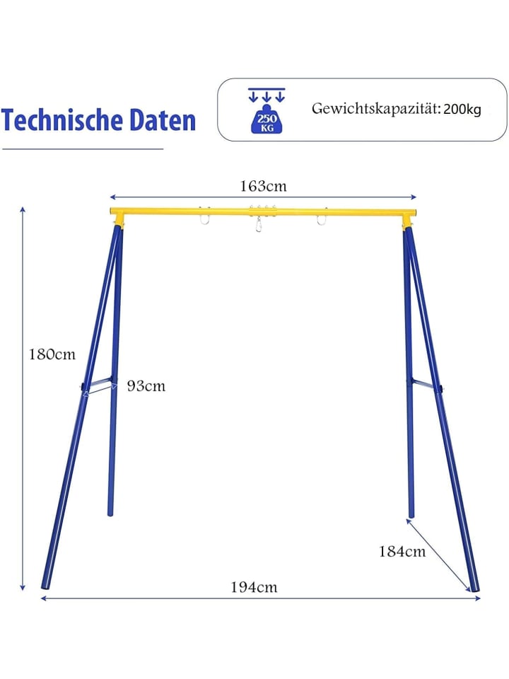 COSTWAY Schaukelgestell in Gelb günstig kaufen onesize