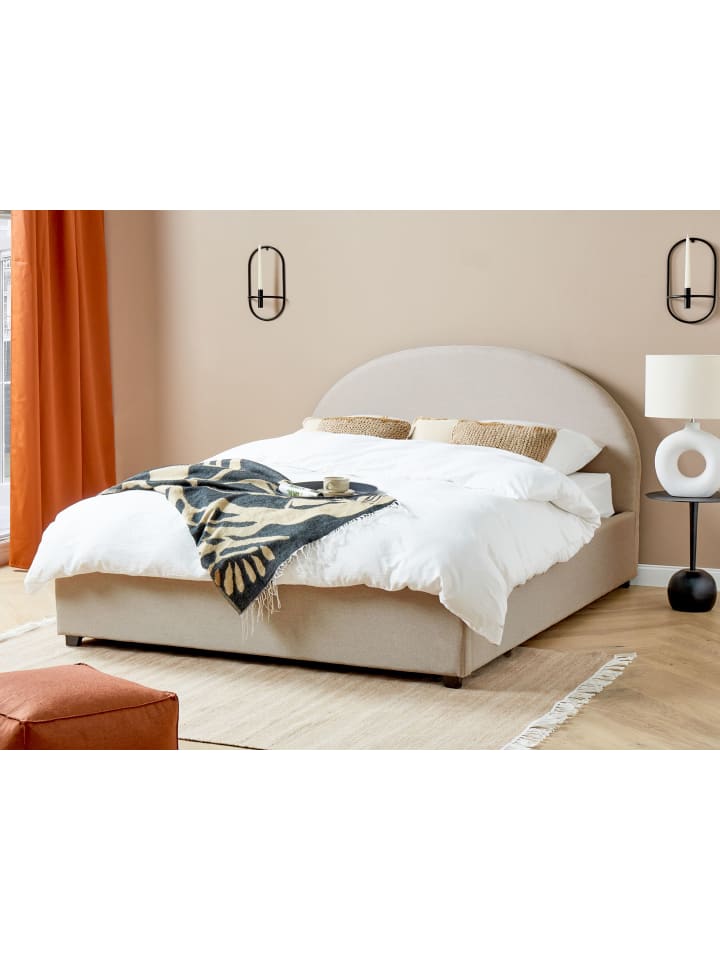 Beliani Doppelbett VAUCLUSE in Beige - (W) 174 x (H) 112 x (L) 214 cm günstig kaufen onesize