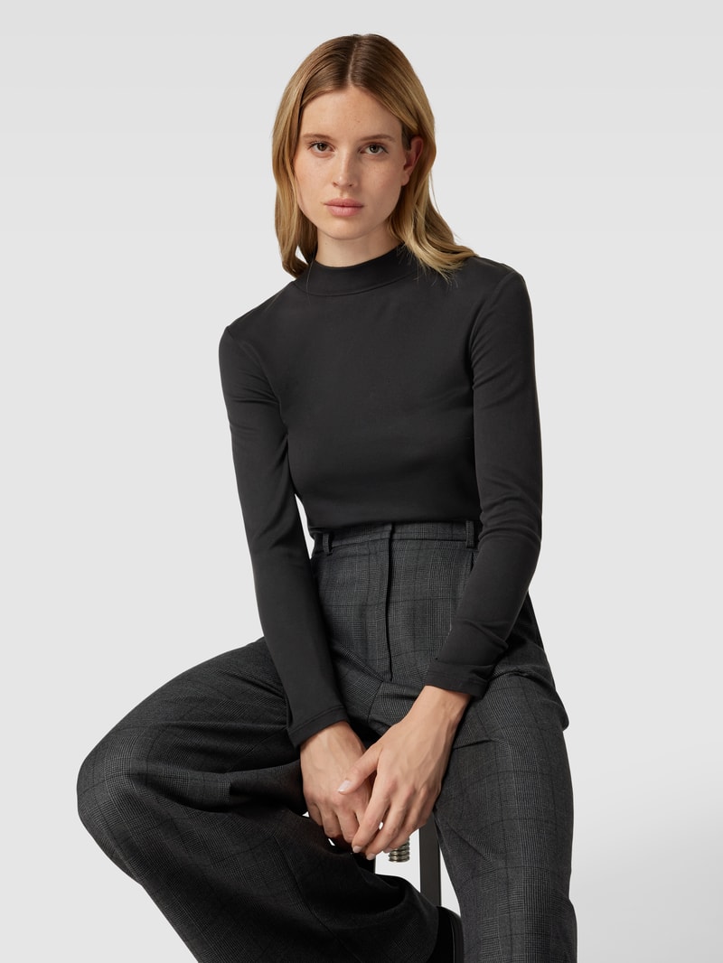 Longsleeve mit Stehkragen Modell 'LULLU' in schwarz