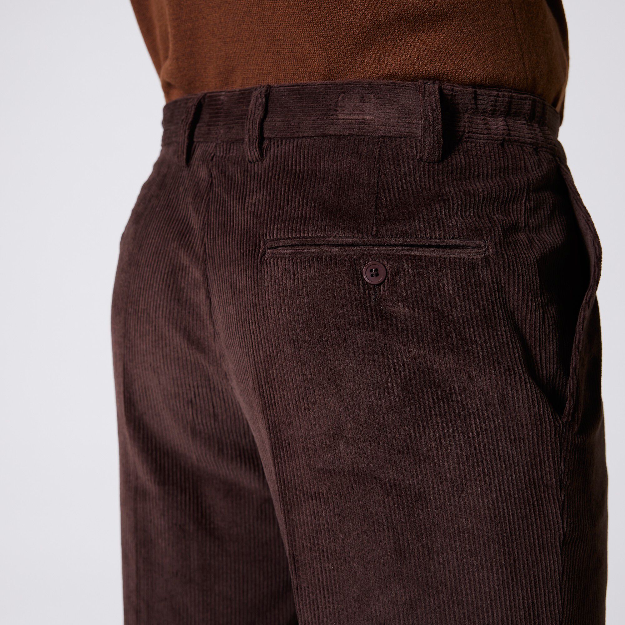 Pantalon velours taille élastiquée sans pince