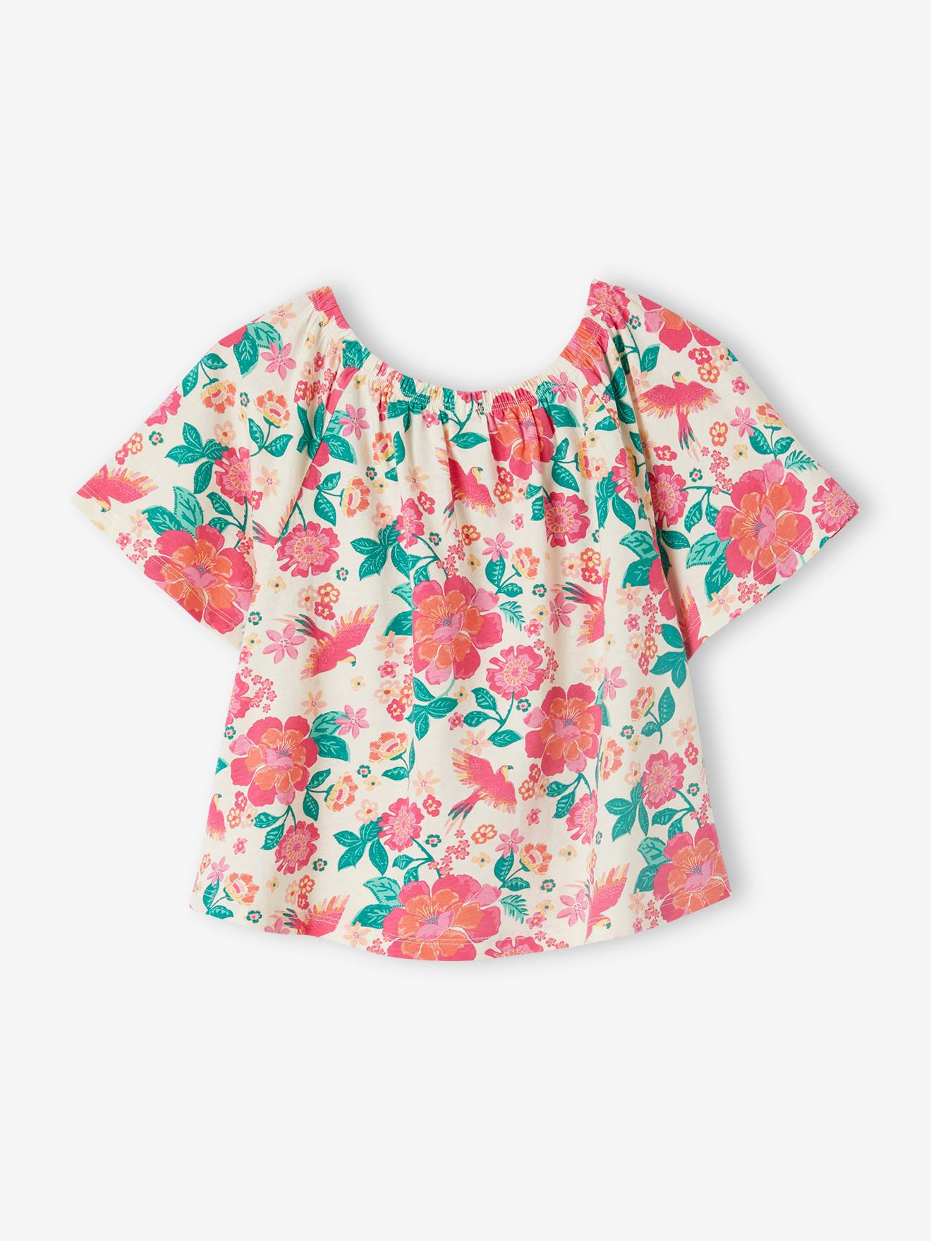Vertbaudet Mädchen Blusenshirt mit Recycling-Polyester - wollweiß