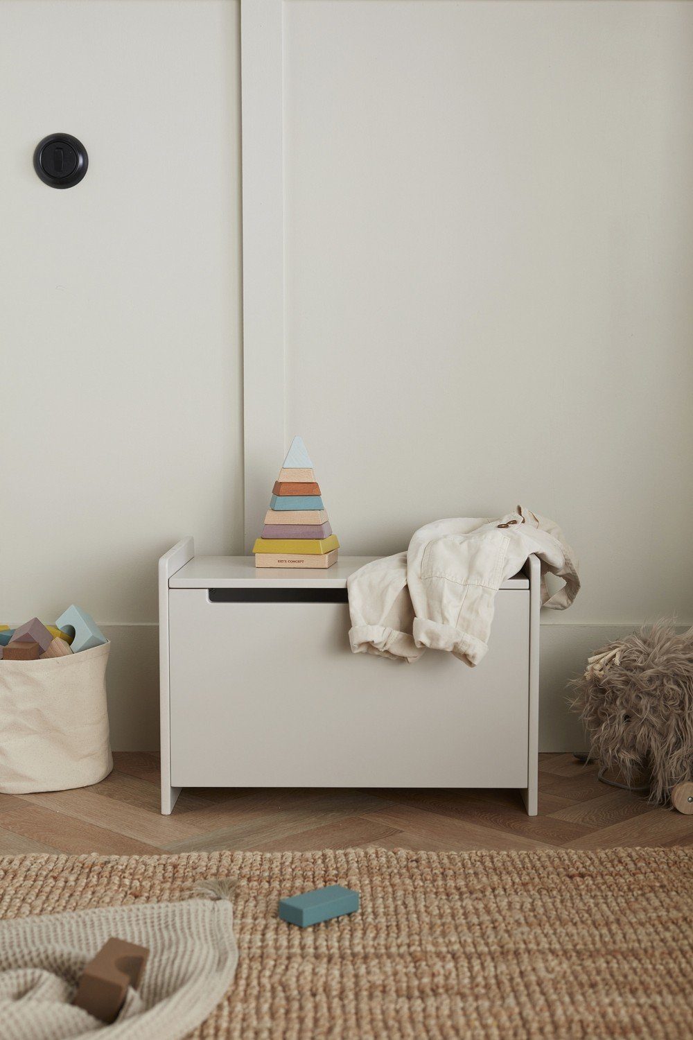 Kids Concept Spielzeugtruhe Spielkiste Star grau
