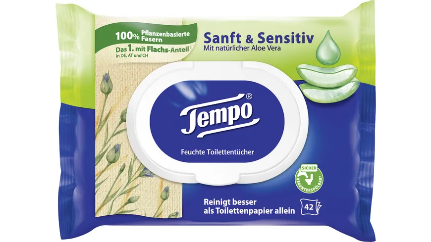 Tempo Feuchtes Toilettenpapier Sanft & Sensitiv Aloe Vera
