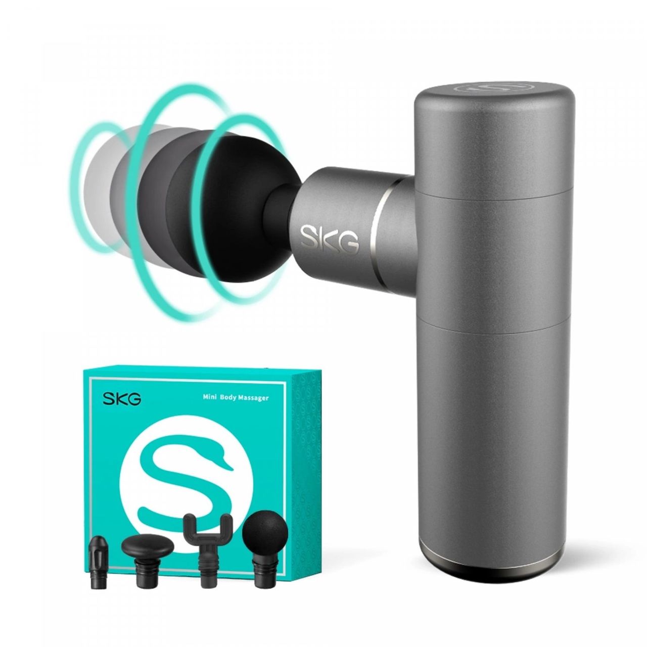SKG E7-EN Augen- und Schläfenmassagegerät – Silber 1500 mAh mit USB-C Kabel