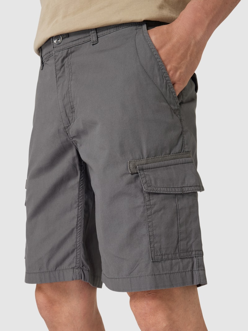 Slim Fit Cargo-Shorts mit Label-Stitching in dunkelgrau