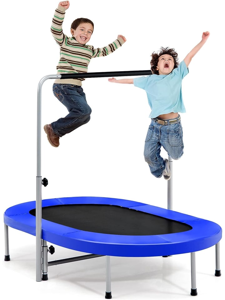 COSTWAY 2 Personen Trampolin in Blau günstig kaufen 155 cm