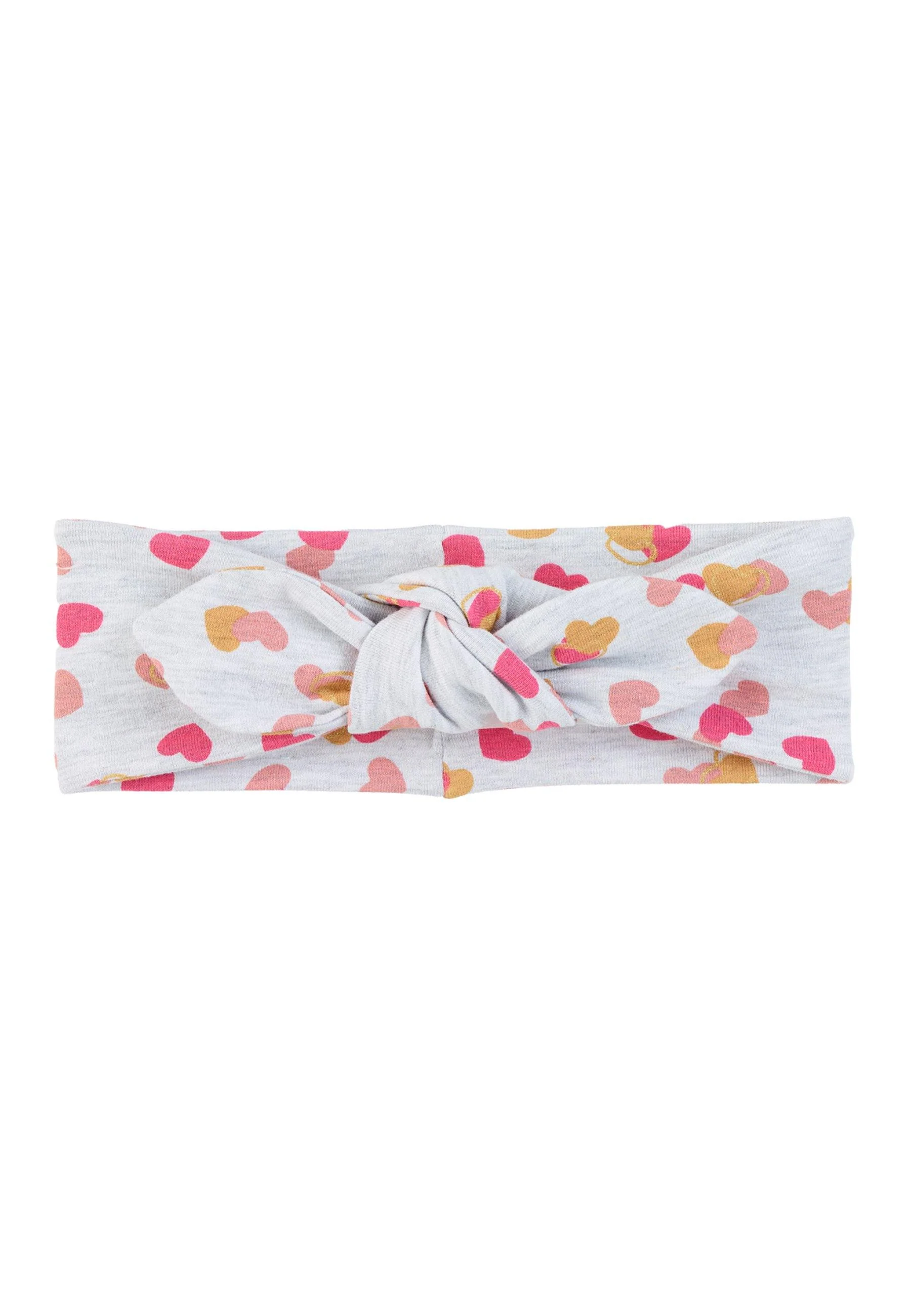 Stirnband mit Schleife aus Jersey mit Herzen Druck