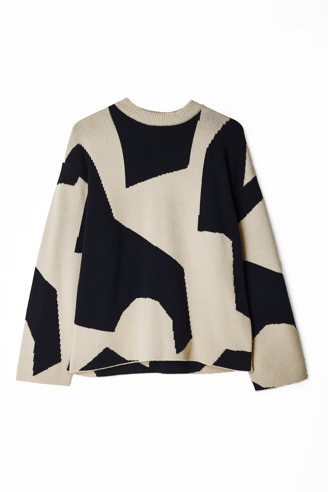 Jacquardgemusterter Rundhalsausschnitt Strickpullover
