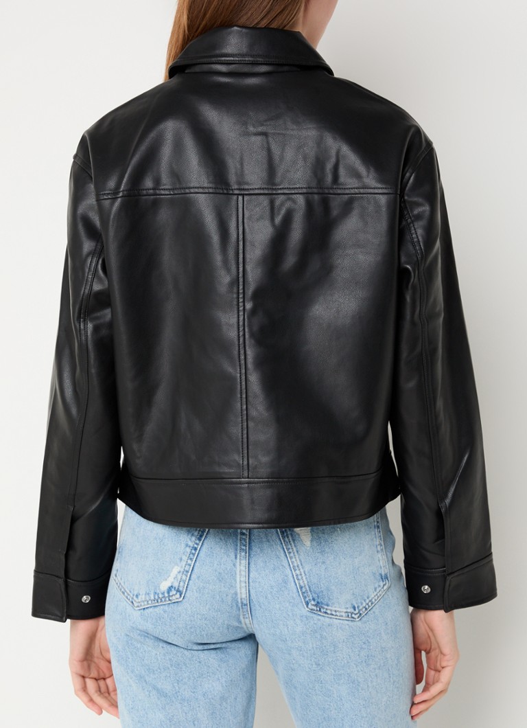 Calvin Klein faux leather jacket with side pockets