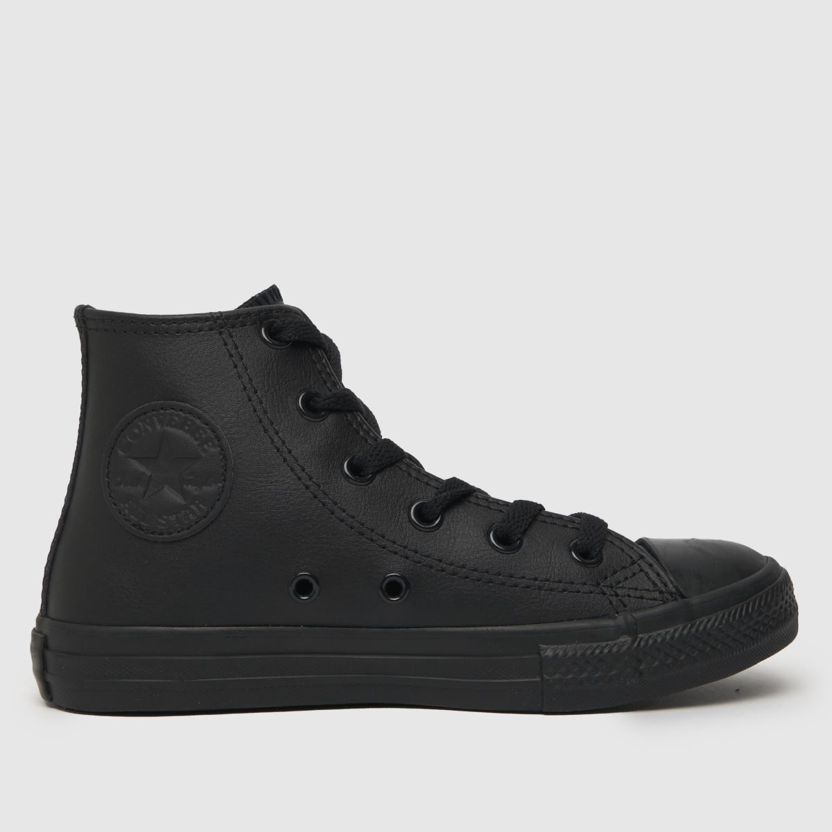 Converse svarta All Star Hi-skor i läder för juniorer