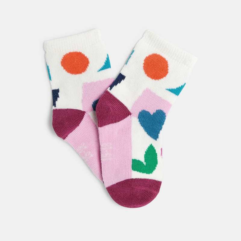 Chaussettes bébé fille motif coloré violettes Catimini