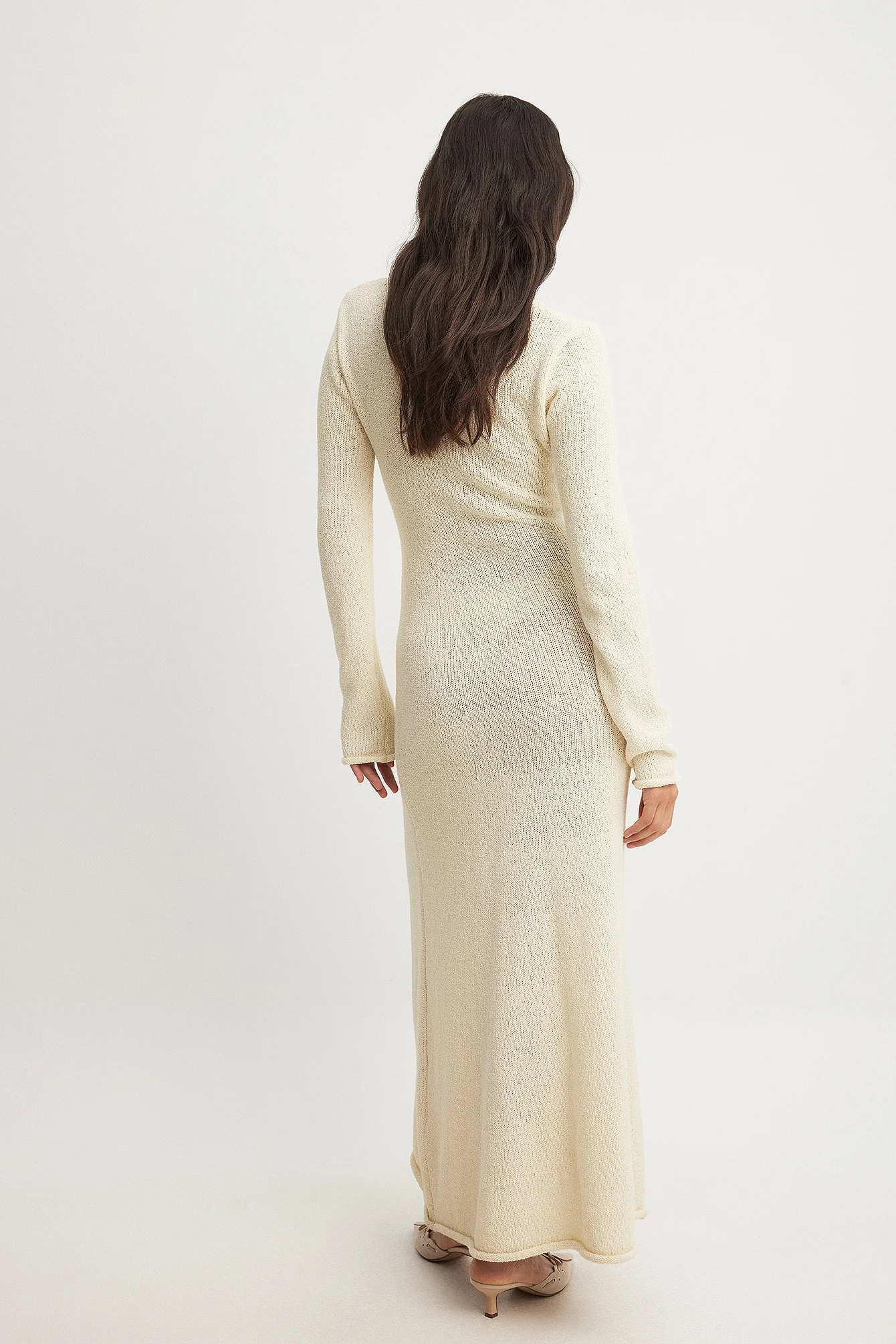 Langärmeliges Maxi-Strickkleid