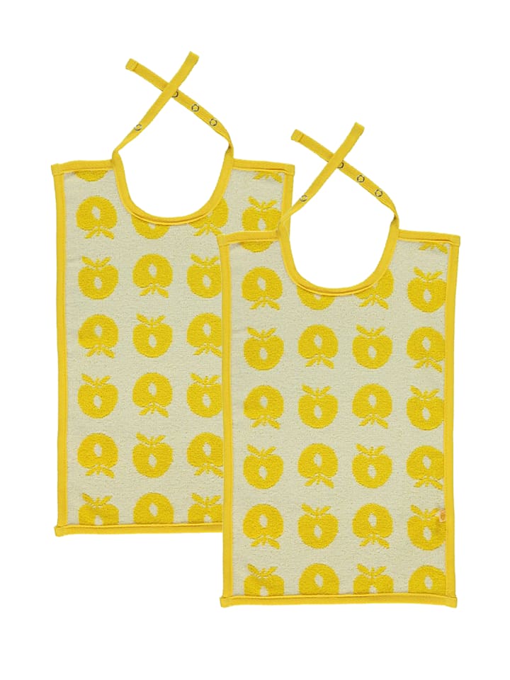 Småfolk Lätzchen 2 Packungen große Lätzchen mit Äpfeln in yellow günstig kaufen onesize
