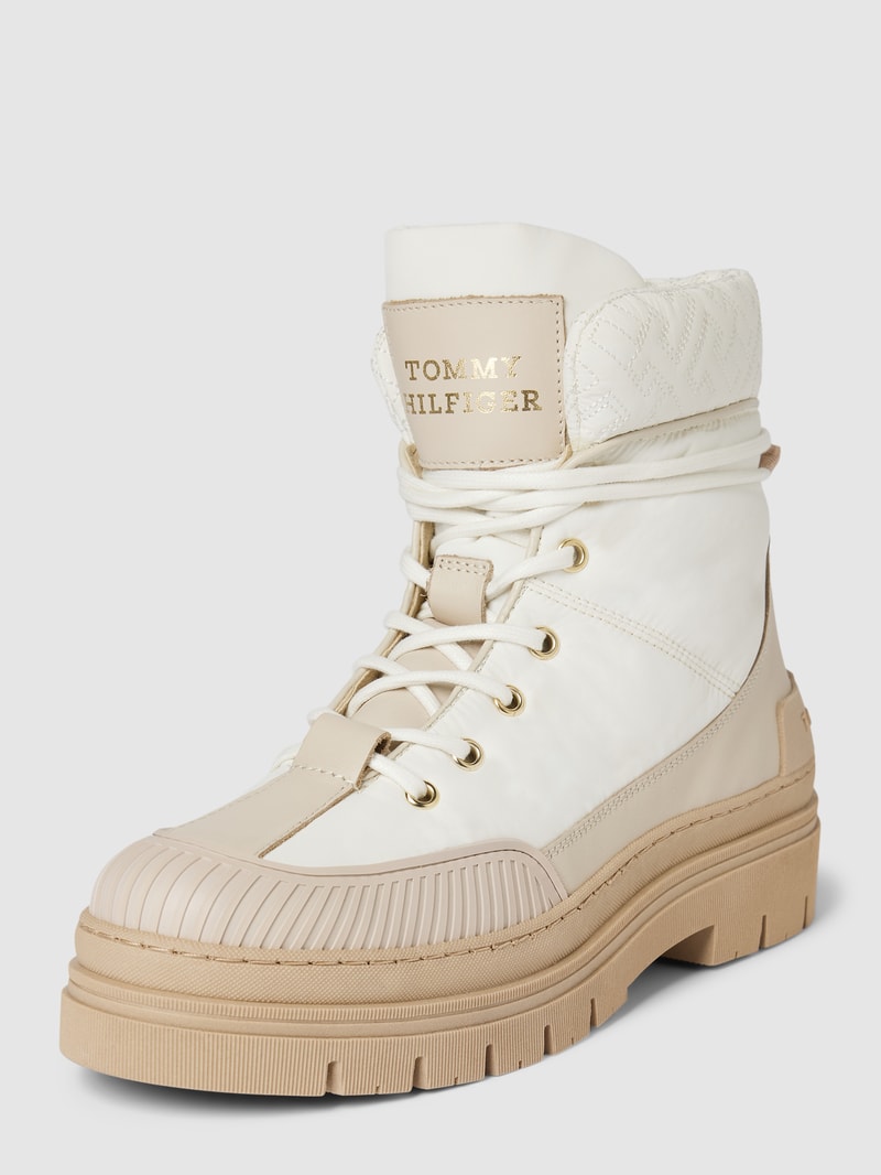 Boots mit Label-Details Modell 'MONOGRAM' in weiß