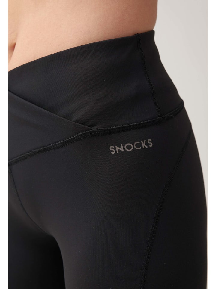SNOCKS High Waist Leggings Damen V Cross 1 Stück in Schwarz günstig kaufen