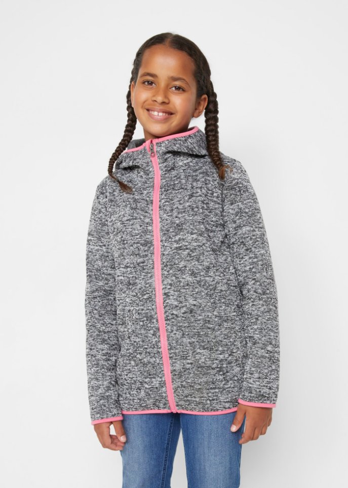Mädchen Thermo-Strickfleecejacke mit Kapuze
