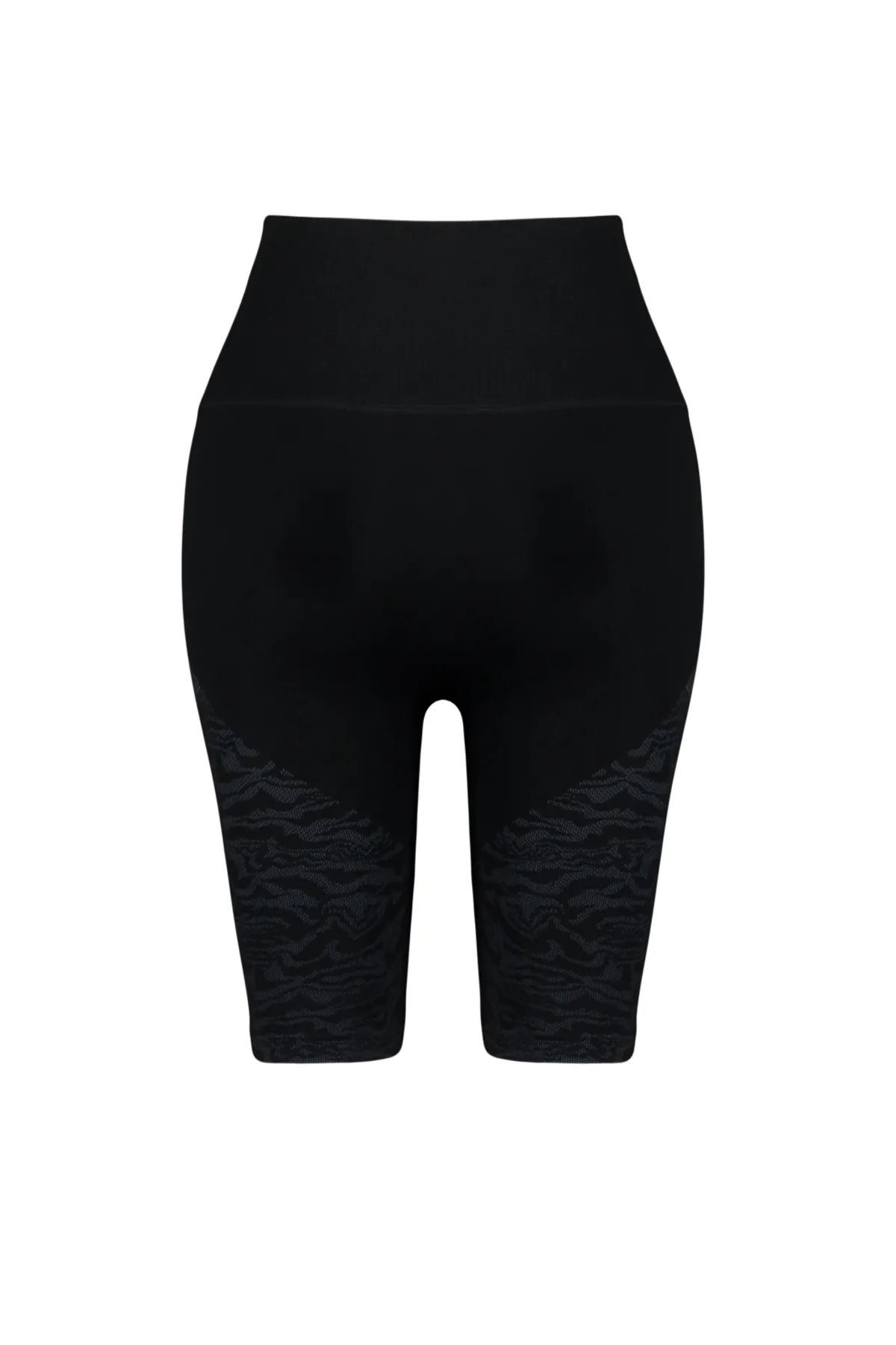 Trendyol Collection  Schwarzes, gemustertes, nahtloses Strick-Sport-Leggings für Radfahrer/Biker/kurze Leggings THMSS24TY00010
