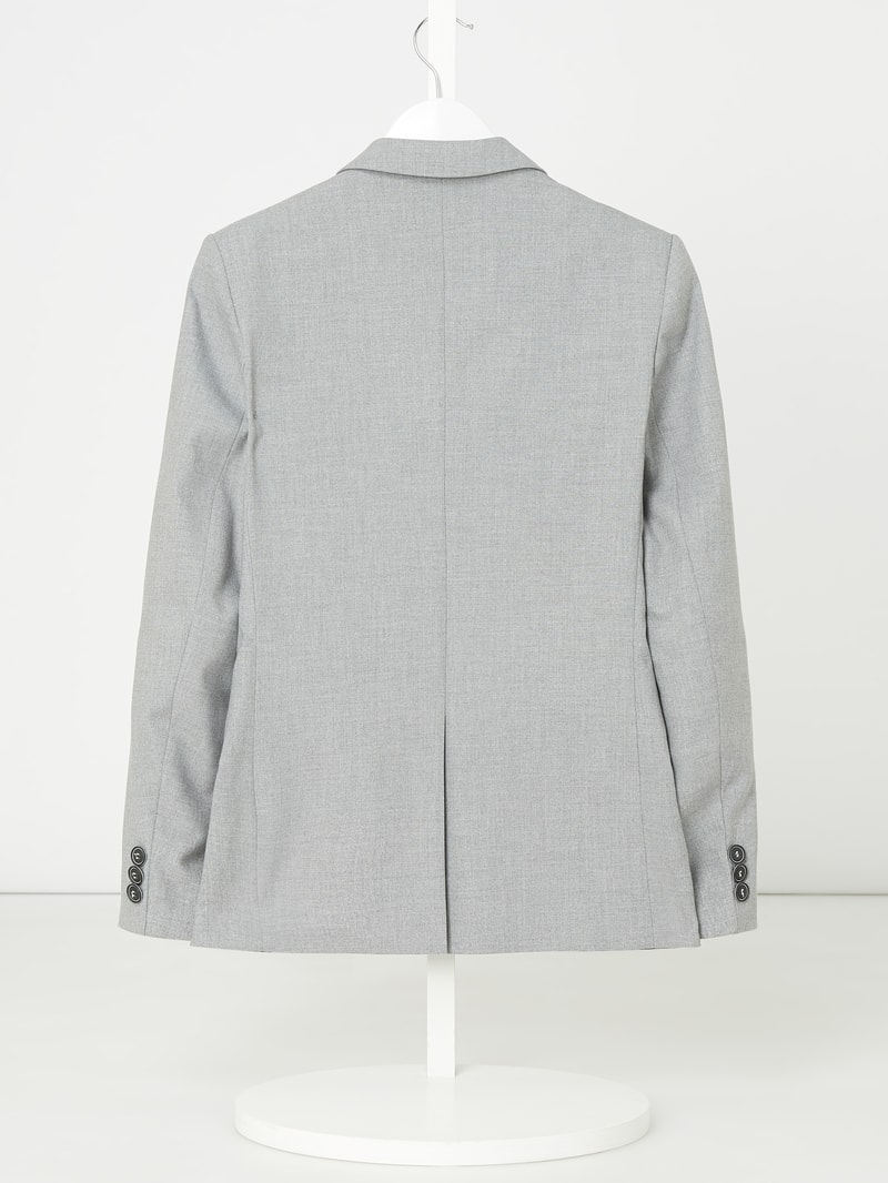 Slim Fit 2-Knopf-Sako mit Viskose-Anteil in silber meliert