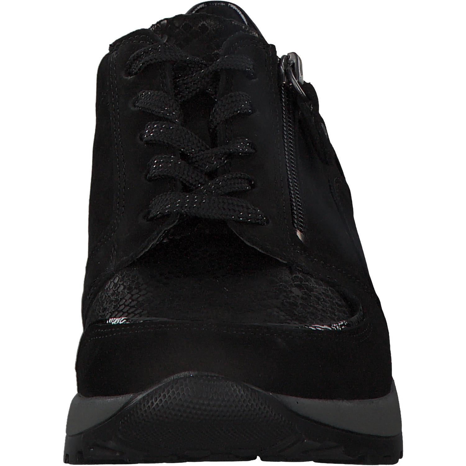 Waldläufer Hiroko Soft H64007, Sneakers Low, Damen, Schwarz (Silver)