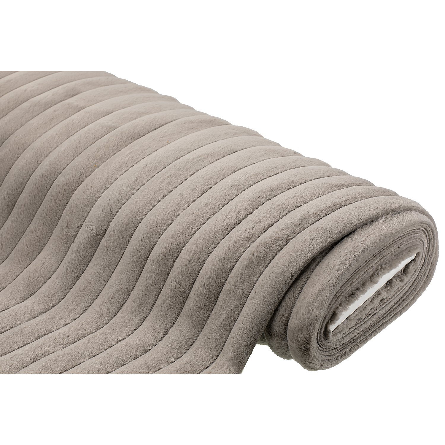 Fellimitat mit Rippen, grau, 3,5 cm breite Rippev