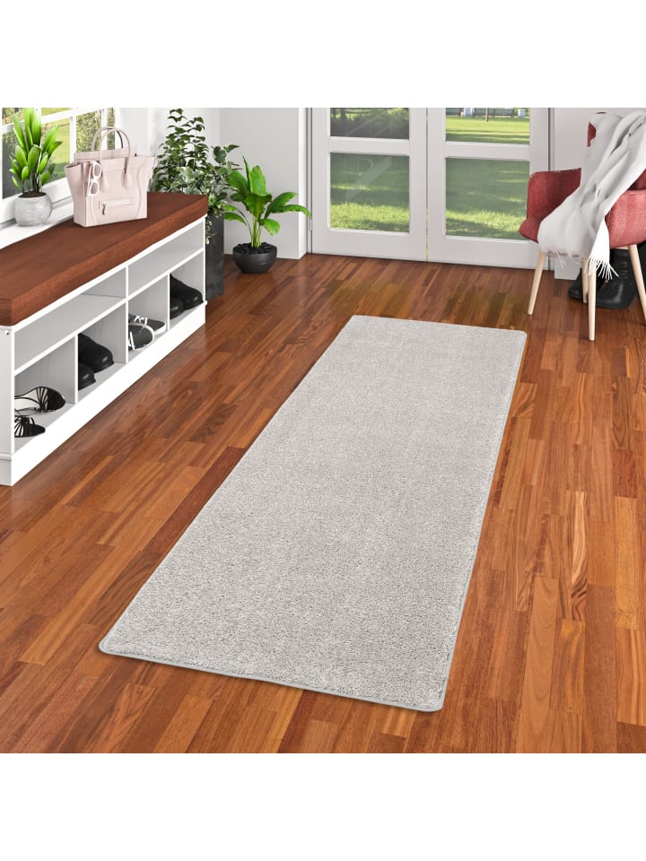 Snapstyle Hochflor Velours Teppich Läufer Mona in Silbergrau günstig kaufen