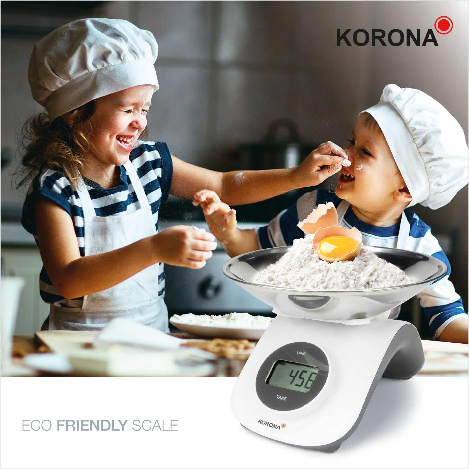 KORONA Küchenwaage CLEO 76161, Batterielos, mit Edelstahl-Schale