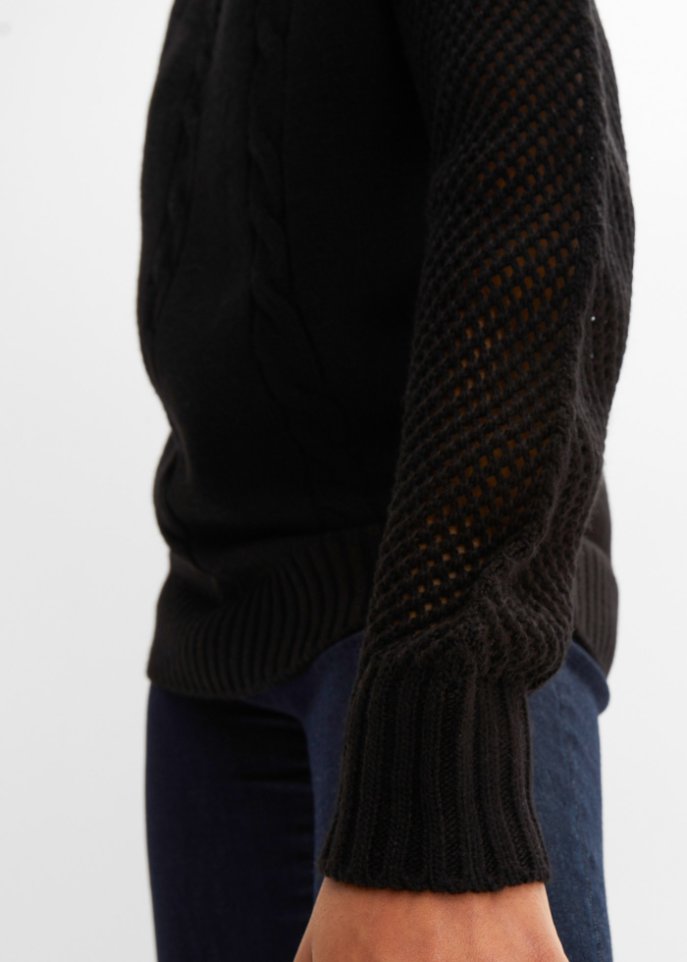 Pullover mit Netzoptik