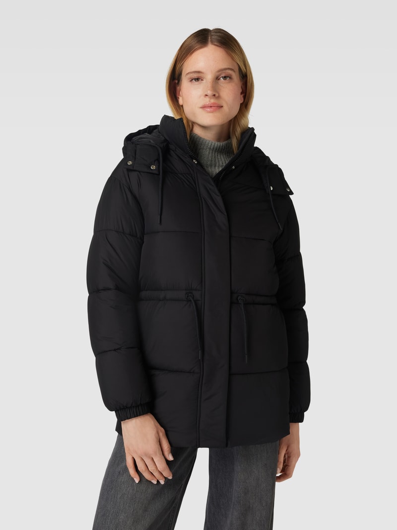 Steppjacke mit Kapuze in schwarz
