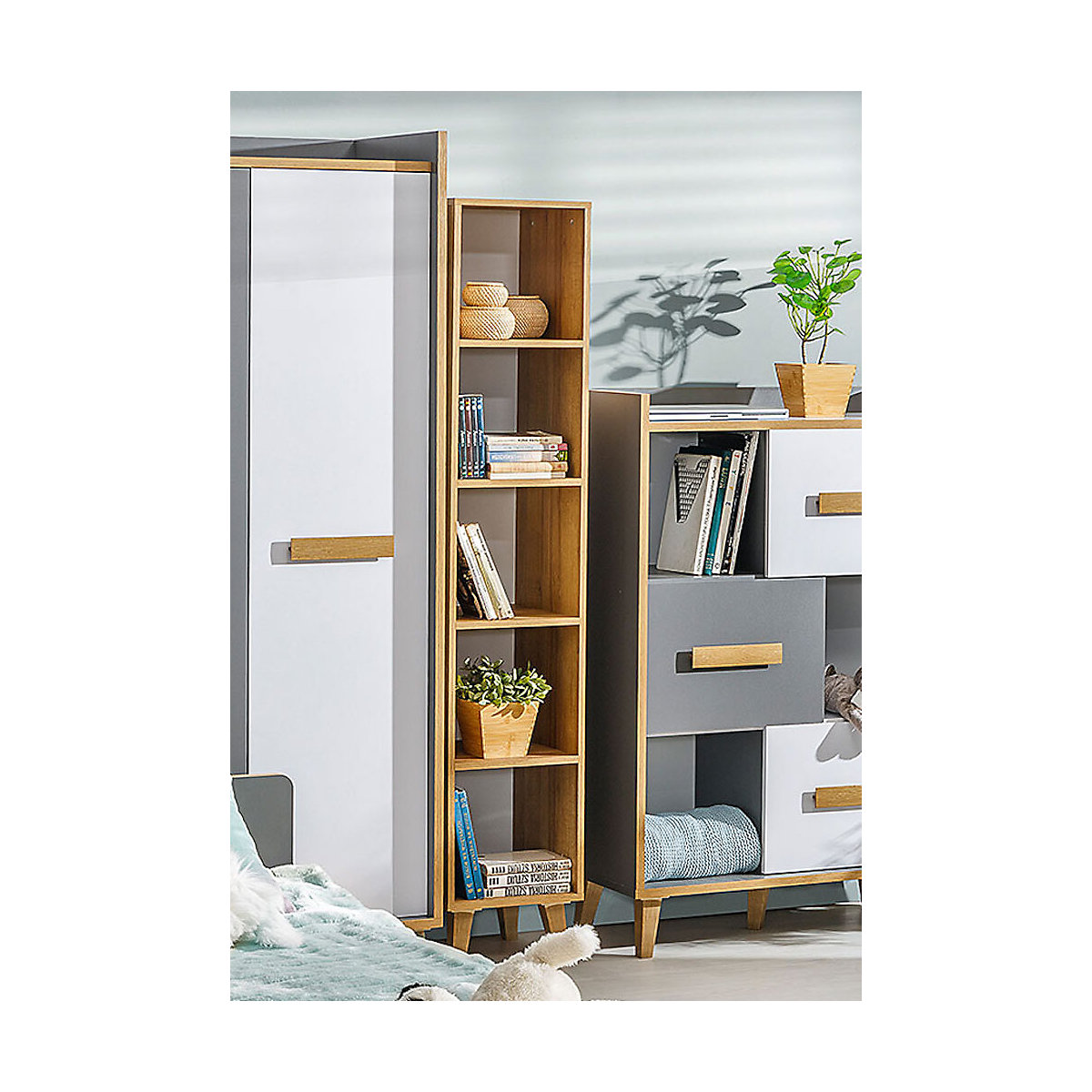 Bücherregal Standregal Viso 35x38x180cm mit 5 offenen Fächern