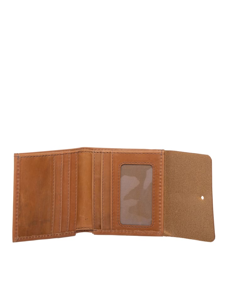 SID & VAIN Leder-Geldbörse echt Leder Geldbeutel Damen groß natural-hell-tan in beige günstig kaufen onesize