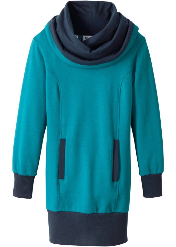 Mädchen Sweatkleid mit großem Kragen aus Bio-Baumwolle