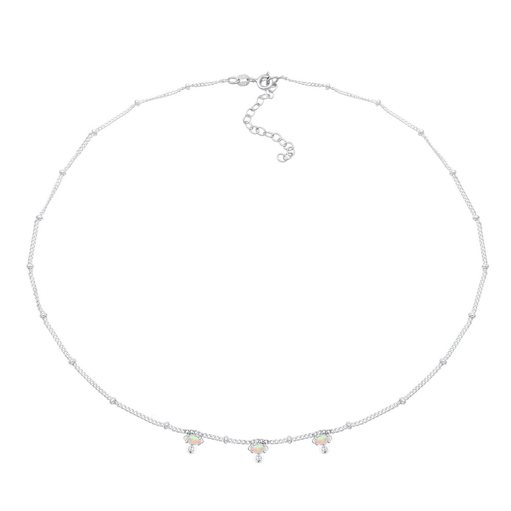 Elli Elli Collier Vintage Synthetischer Opal Zirkonia 925er Silber collier