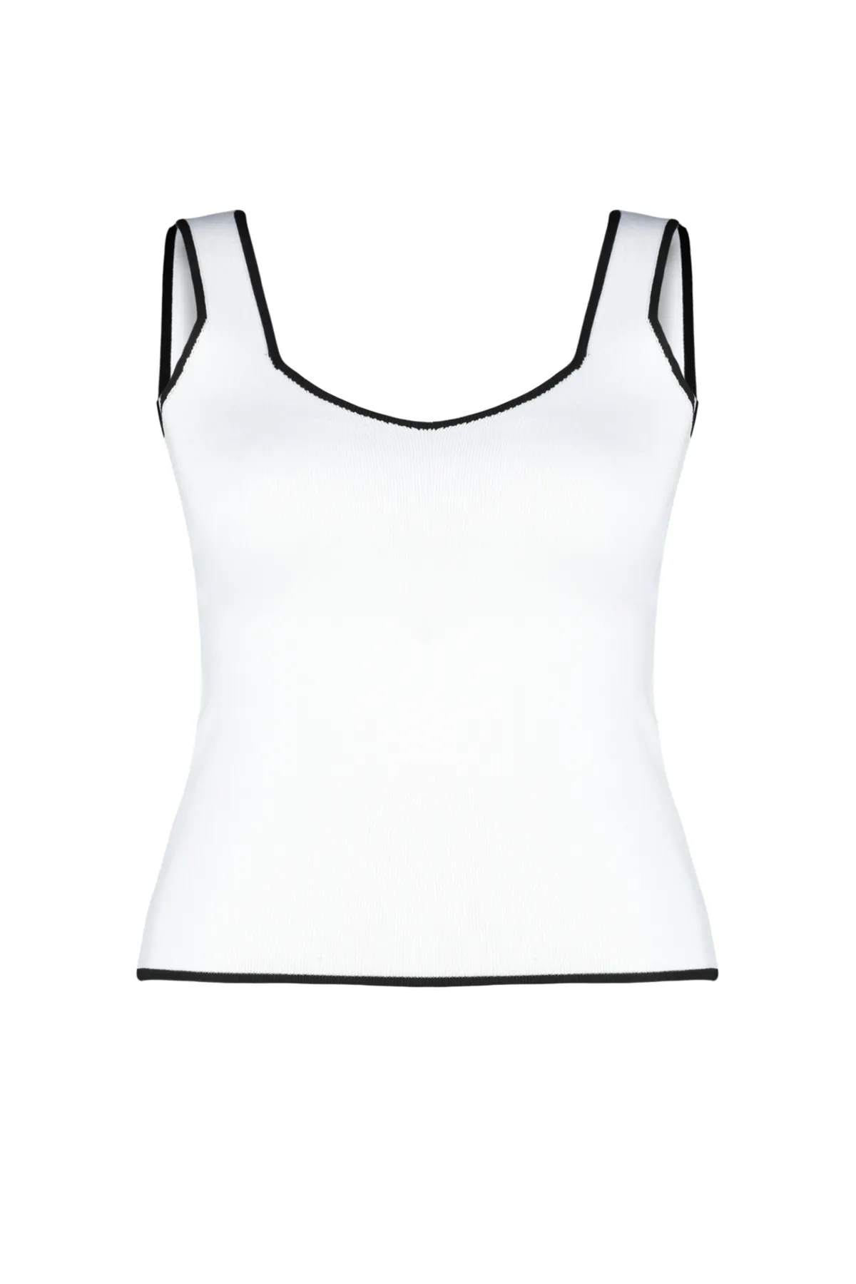 Trendyol Curve  Ecrufarbene, figurbetonte Strickbluse TBBSS24AF00052