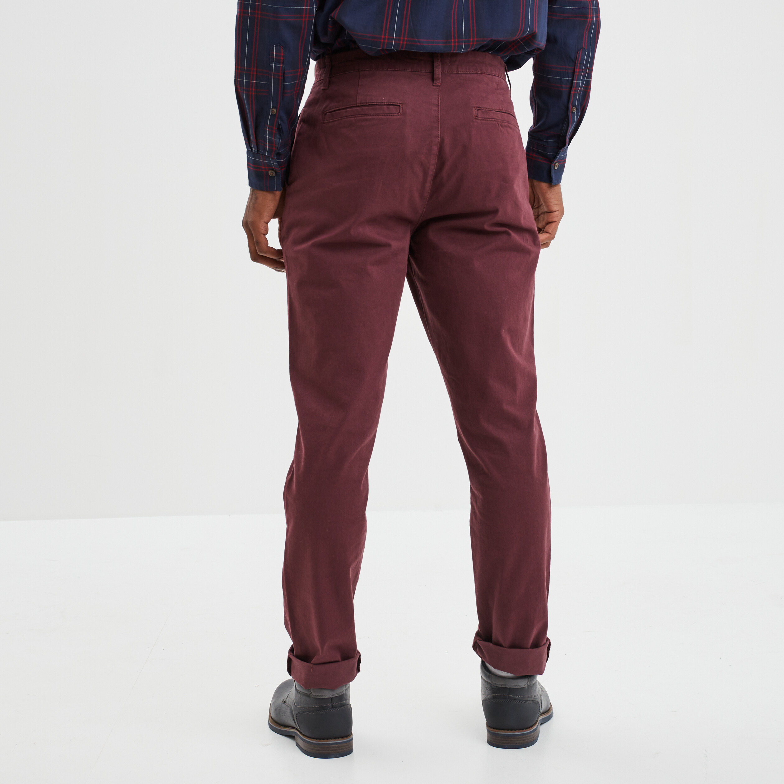 Pantalon chino prune homme | La Halle