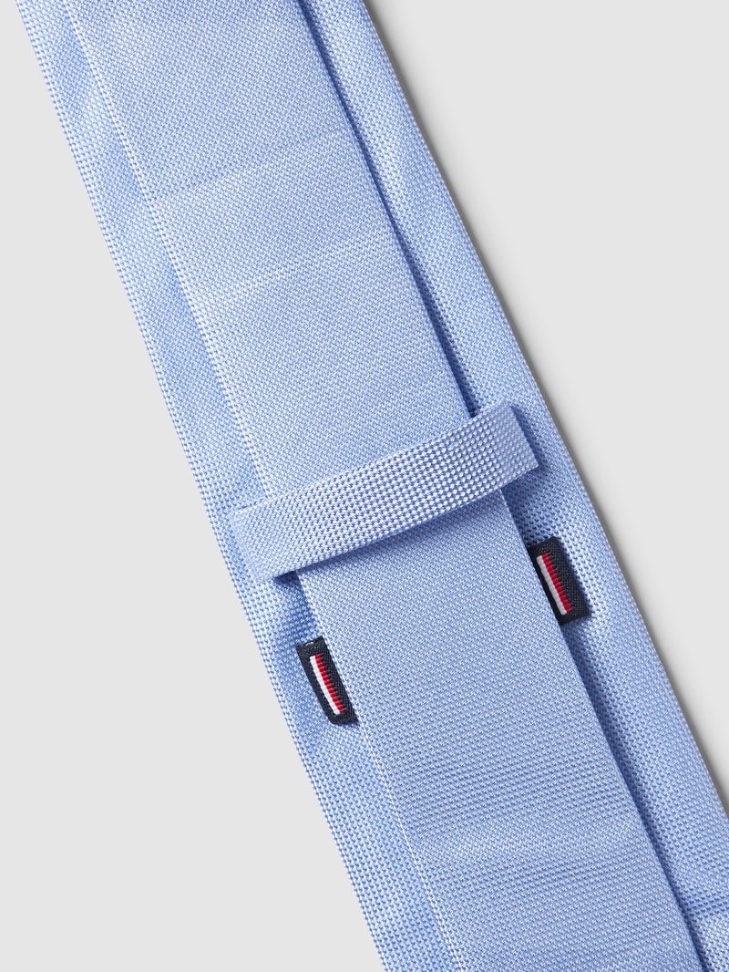 Seidenkrawatte mit feinem Webmuster Modell 'PLAIN WEAVE' in bleu