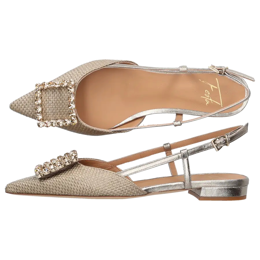 Roberto Festa - Sling-Ballerinas LAVANDA Bast - beige