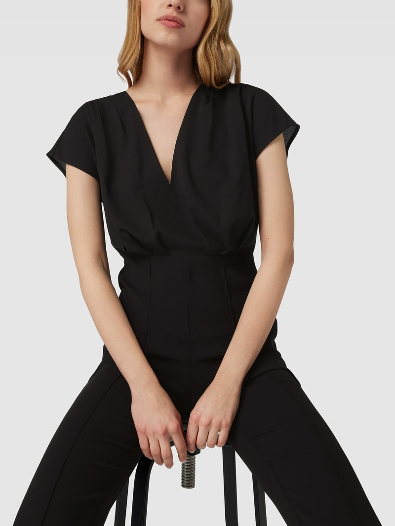 Jumpsuit mit V-Ausschnitt Modell 'BRENDA' in schwarz