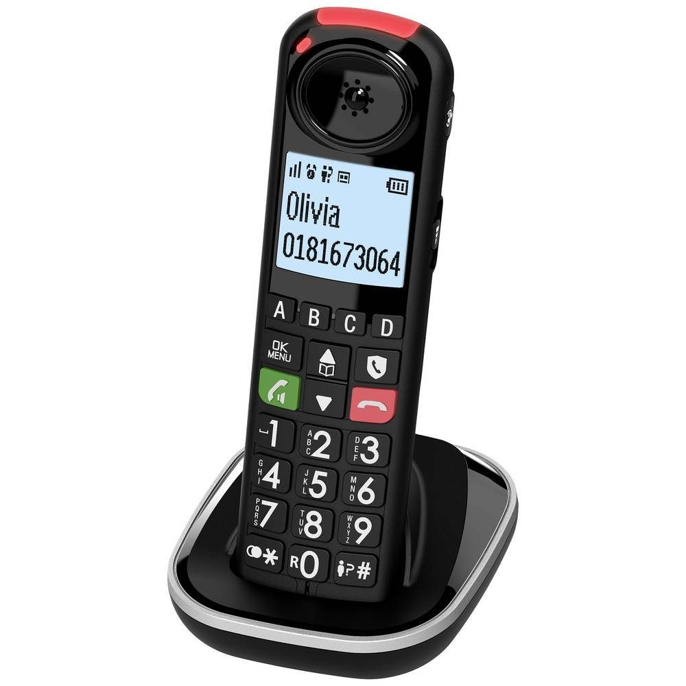 Swissvoice Schnurgebundenes Seniorentelefon Seniorentelefon (Anrufbeantworter, Foto-Tasten, Freisprechen)