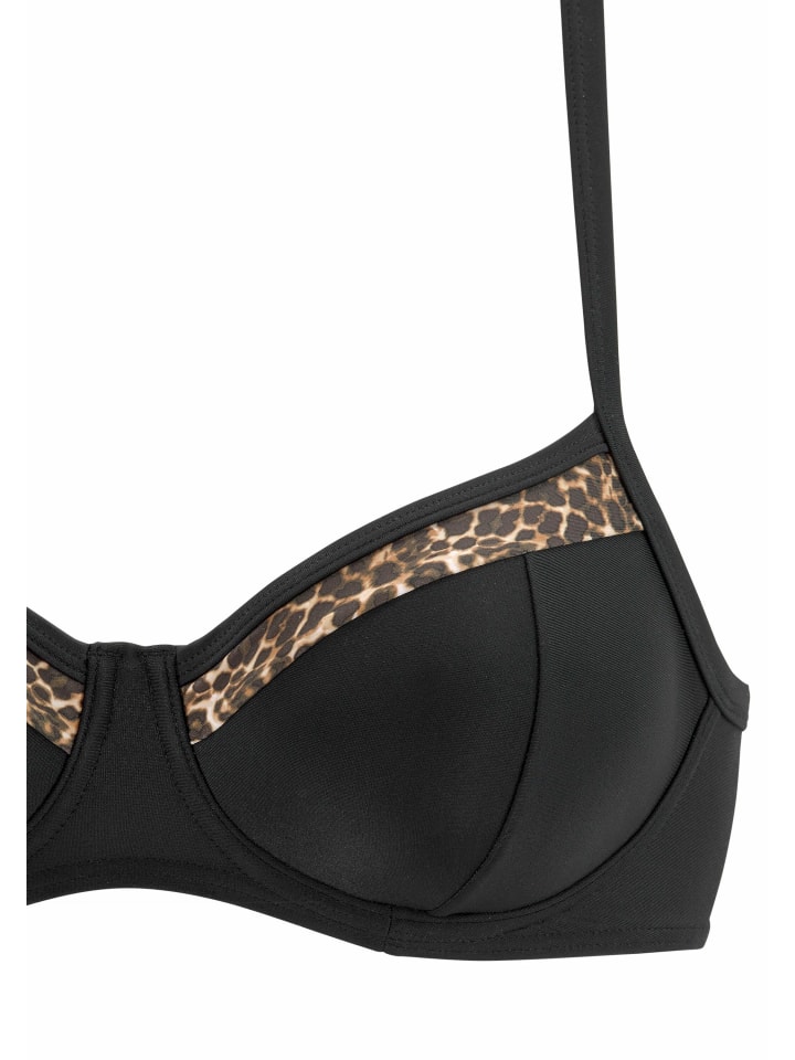 LASCANA Bügel-Bikini-Top in schwarz-leo günstig kaufen