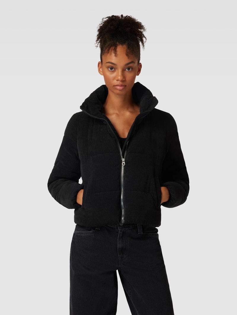 Cordjacke mit Stehkragen Modell 'NEWDOLLY' in schwarz