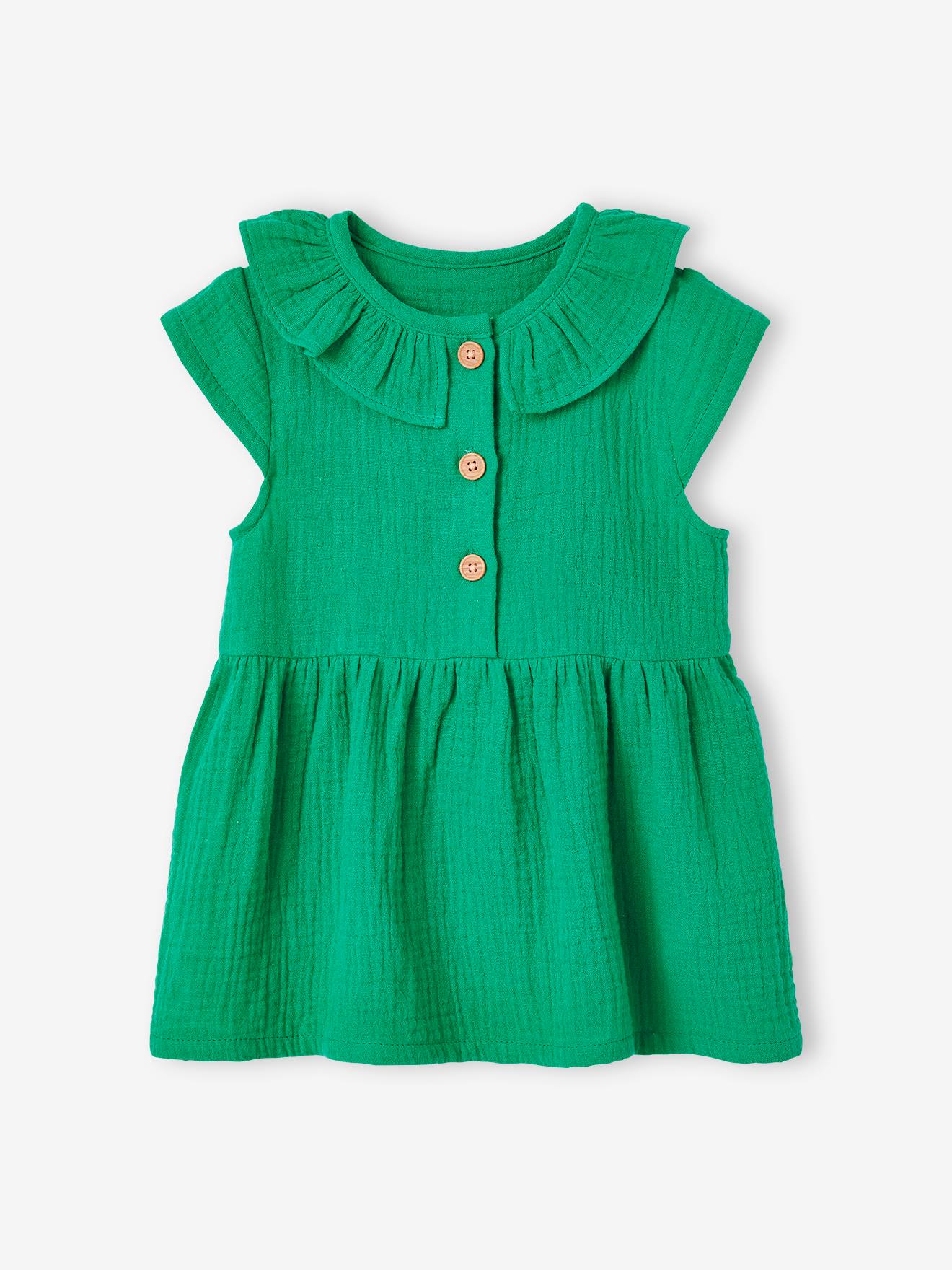 Vertbaudet Mädchen Baby Kleid - grün