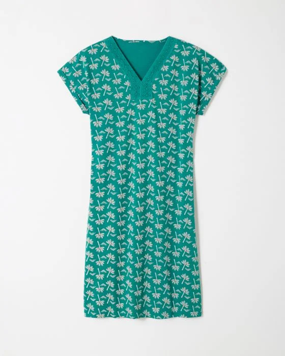 Chemise de nuit dentelle pur coton peigné