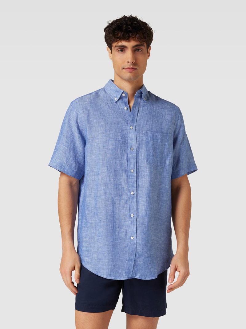 Freizeithemd mit Button-Down-Kragen in royalblau