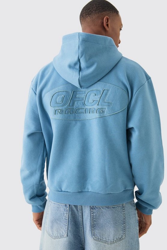 Kastiger Oversize Hoodie mit Applikation
